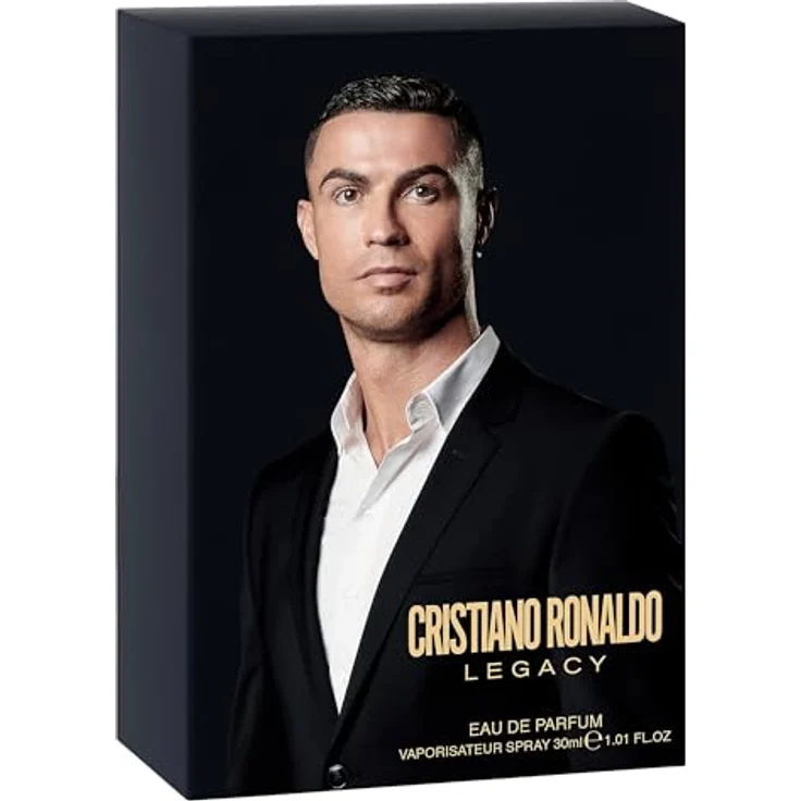 CR7 Cristiano Ronaldo Legacy Eau de Parfum für Herren, 30ml, holzig-aromatischer Amber Duft im modernen Flakon mit Schwarz und Gold – Bild 2