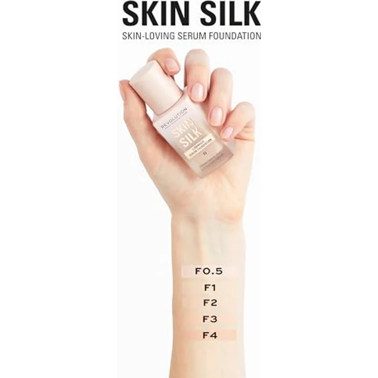 Revolution Skin Silk Luminous Serum Foundation, 23 ml, Hyaluron- und Peptidkomplex für strahlenden Teint – Bild 4