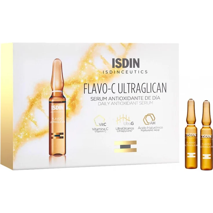 Isdin Flavo-C Ultraglican, Gesichtsserum mit Antioxidantien, 2 ml, zur Förderung eines strahlenden Teints