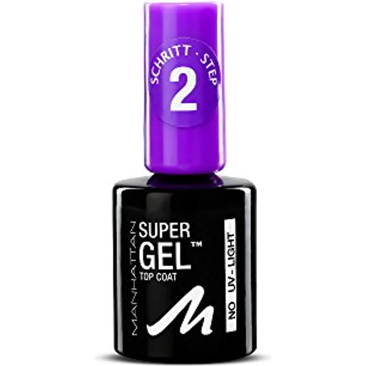Manhattan Super Gel Top Coat, Maniküre Effekt ganz ohne UV Licht, Durchsichtiger Überlack mit bis zu 14 Tagen Halt, Farbe Clear 001, 1 x 12ml – Bild 2