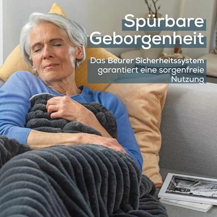 BEURER Heizdecke HD 82 Stockholm, kuscheliges Obermaterial, Beurer Sicherheitssystem mit Abschaltung nach 3 Stunden, maschinenwaschbar bei 30 °C – Bild 6