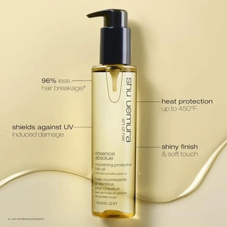 Shu Uemura Essence Absolue Haaröl, Für trockenes Haar, Mit Kamilienöl, Spendet Feuchtigkeit und UV-Schutz, 150 ml – Bild 3