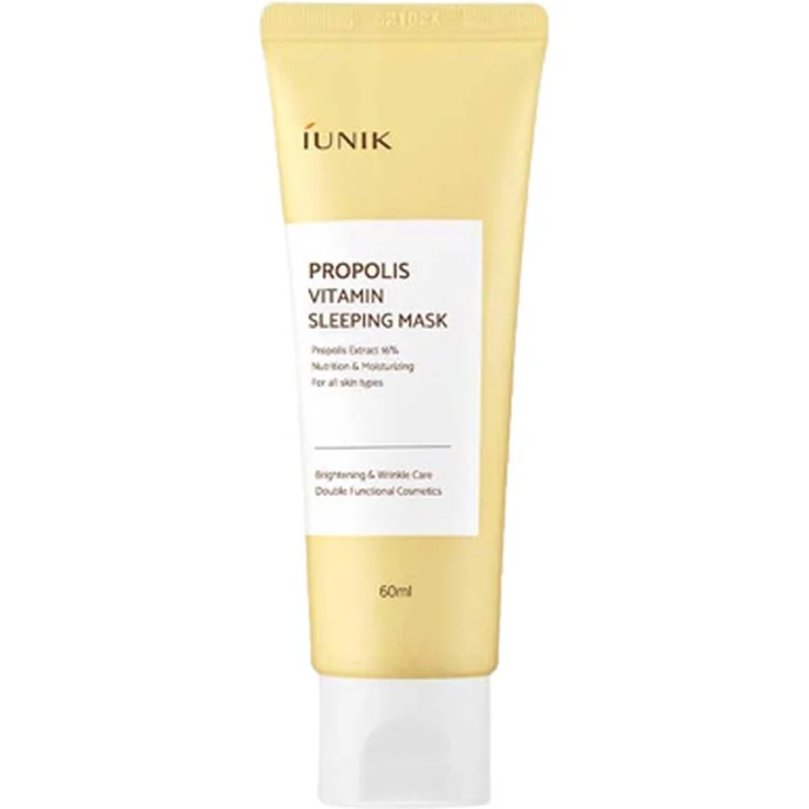 iUNIK Propolis Vitamin Sleeping Mask, Gesichtsmaske mit feuchtigkeitsspendender und faltenreduzierender Wirkung, 60 ml