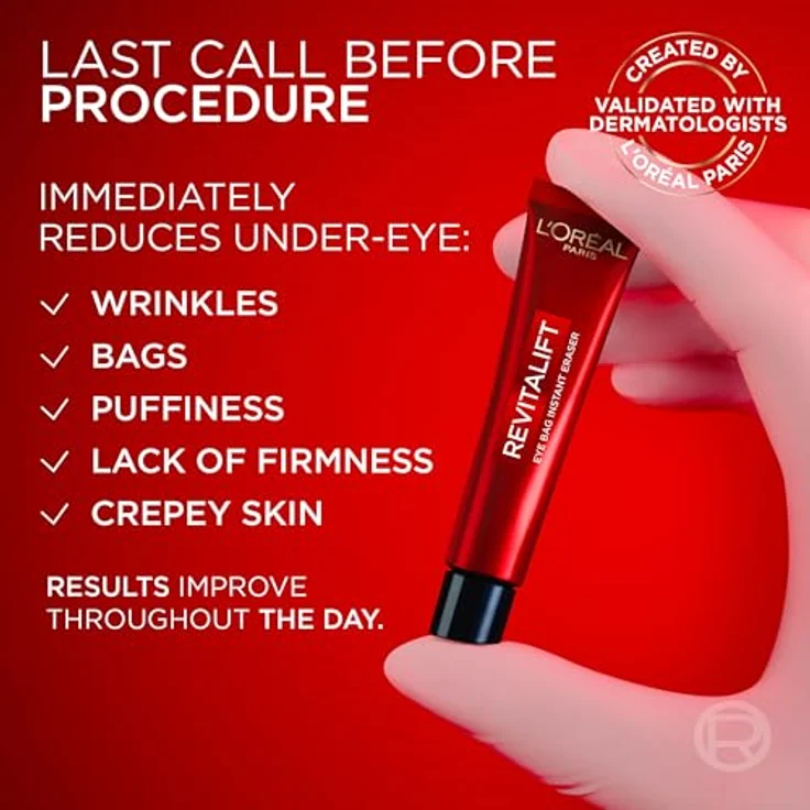 L'Oréal Paris Revitalift Laser Eye Bag Instant Eraser, Augenpflege Crème, 15 ml, Tag + Nacht, für reduzierte Schwellungen und Dunkle Ringe – Bild 7