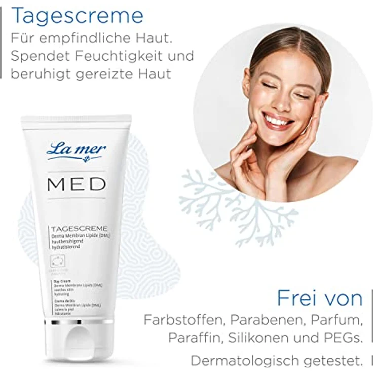 La mer MED feuchtigkeitsspendende Tagescreme - Gesichtspflege für empfindliche und trockene Haut - 50 ml, für Damen und Herren – Bild 3