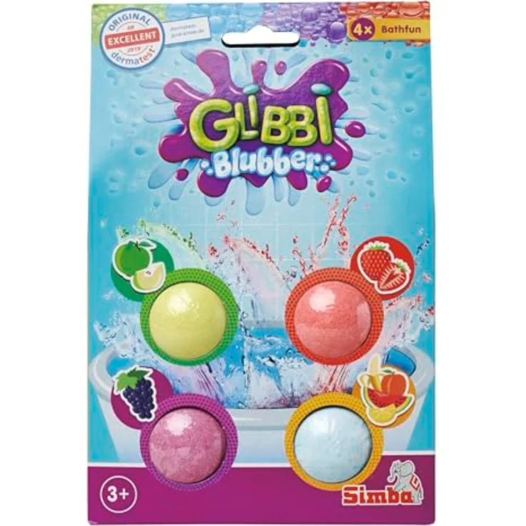 Simba Glibbi Blubber Badebomben 4er Set – sprudelnd, bunt, duftend, für Kinder ab 3, Badespaß mit Farbeffekt – Bild 2