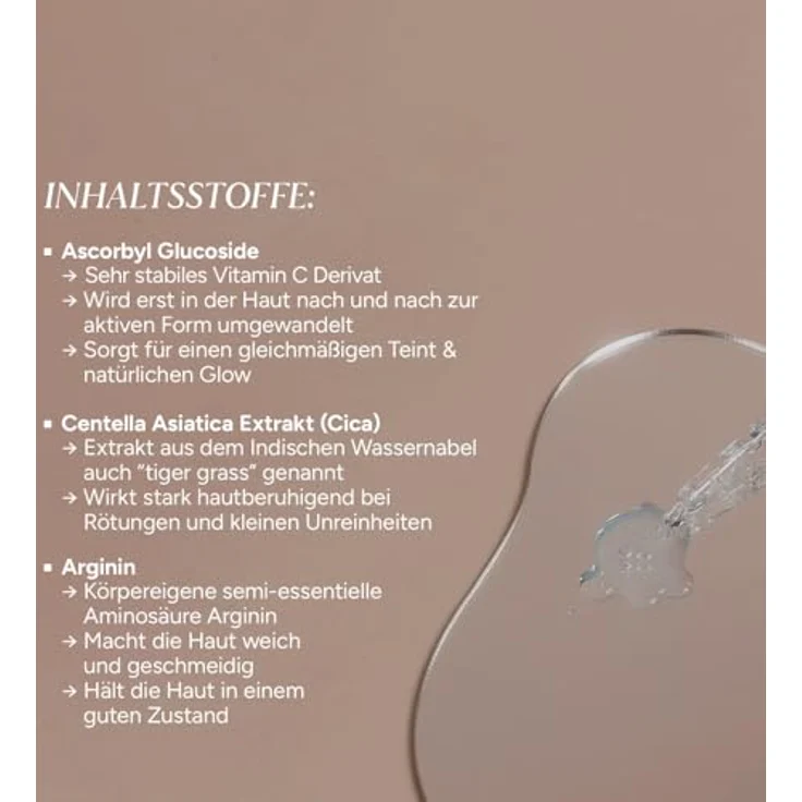 Junglück Vitamin C Sensitiv Serum, 30 ml Gesichtsserum mit 5% Vitamin C und Cica-Extrakt, Weiss – Bild 4