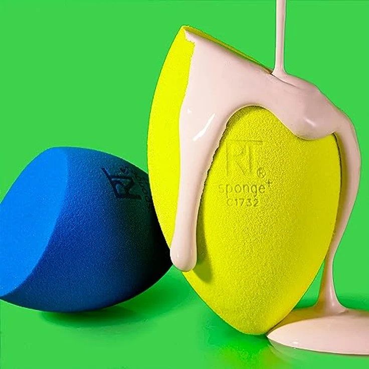Real Techniques Kollektion NECTAR Pop Dewy Dose Makeup Sponge Kit – 2 Schwämme, hochwertige Make-up-Accessoires in NECTAR Pop Design – Bild 4
