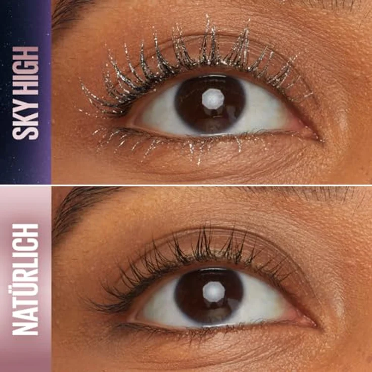 Maybelline New York Lash Sensational Space Diamond, silber glitzernde Topcoat für ein schimmerndes Augen-Make-Up, Extreme Länge & volles Volumen, Intensiver Look, Sky High, 8 ml – Bild 2