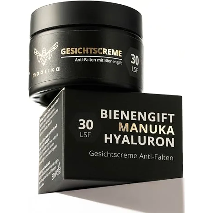 maorika Gesichtscreme mit Bienengift, Hyaluron und Manuka, Antiaging mit LSF30, 50 ml - für ein straffes Hautbild