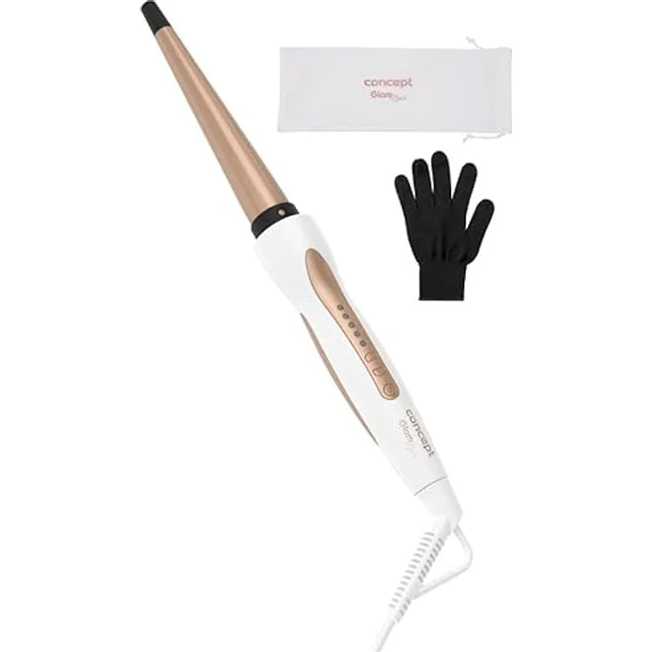 Concept KK2125 Lockenstab GLAM Style, konisch mit Keratin- und Arganöl-Kopf, Keramikoberfläche, schnelles Aufheizen – Bild 1