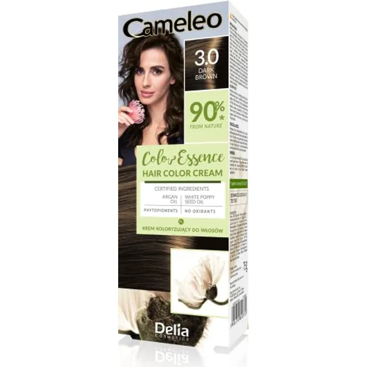 Cameleo - Color Essence - Färbecreme - Dunkelbraun - Färbung "TON IN TON". - Wirkung bis zu 8 Waschgänge - Natürliche, tiefe Farbe - Farbauffrischung - Pflege - Weißer Mohn und Arganöl - 75g