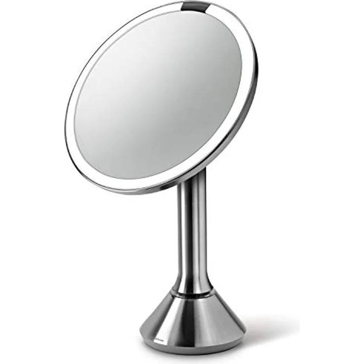 Simplehuman ST3052 20 cm, Sensorspiegel mit Touch-Helligkeitsregelung und Doppellichteinstellung, Kosmetikspiegel mit Beleuchtung, 5-fache Vergrößerung, gebürsteter Stahl – Bild 2