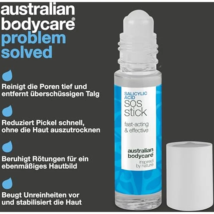 Australian Bodycare Salicylic Acid SOS Stick 9 ml, schnell wirksam gegen Pickel und Rötungen – Bild 3