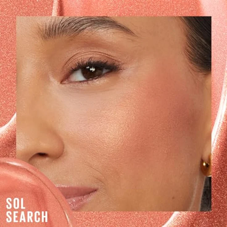 Maybelline New York Sunkisser Blush, Flüssiger Blush für sonnengeküssten Glow, Rouge mit lichtreflektierenden Perlen und Pigmenten, Zartschmelzende Formel mit Vitamin E, Sol Search, 4,7 ml – Bild 5
