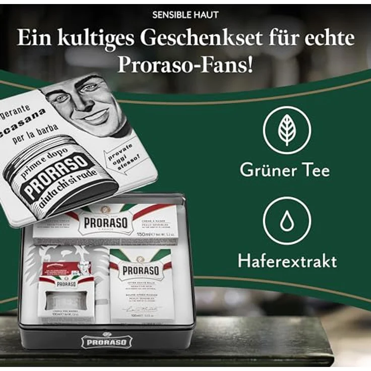 Proraso Vintage Selection Toccasana x3 Weiss Sensitive inkl. Rasiercreme, Rasierseife, Pflegebalm – Bild 2