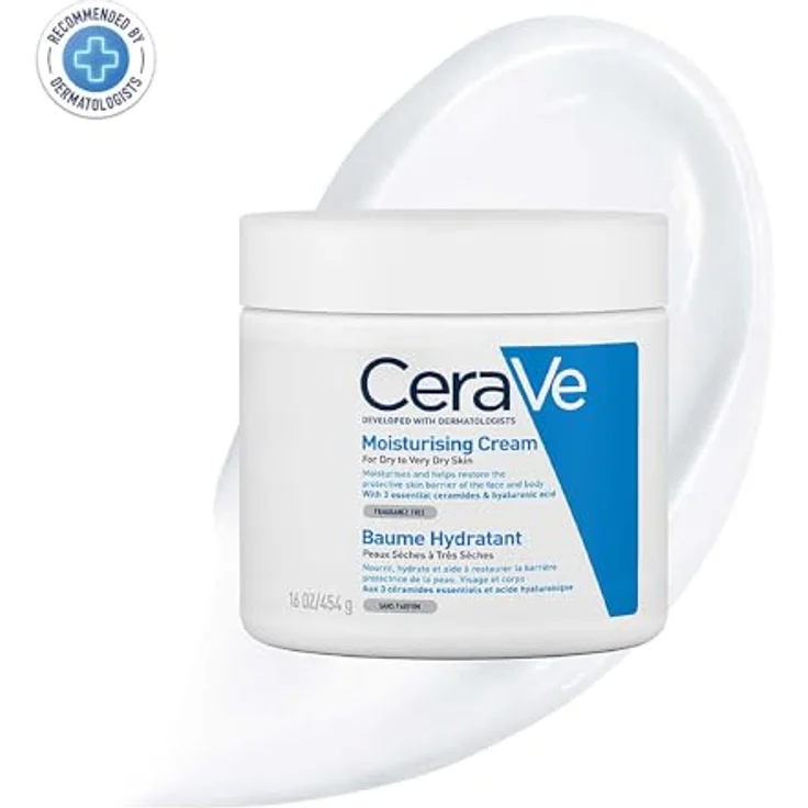 CeraVe Creme Gesicht & Körper Feuchtigkeitsspendende Creme 454 g mit feuchtigkeitsspendender Wirkung für trockene Haut – Bild 12