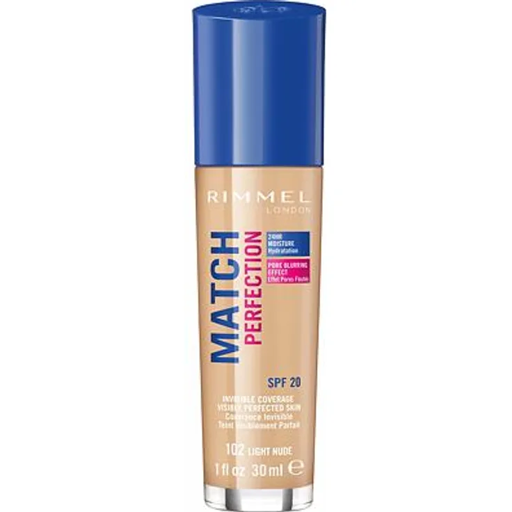 Rimmel Match Perfection 24H Moisture Foundation 102 Light Nude 30 ml