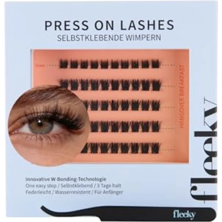 fleeky Press-On Lashes Masquerade, selbstklebende Wimpern mit natürlichem Look, federleicht und sicherer Halt – Bild 1