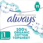 Always Cotton Protection Ultra Damenbinden mit Flügeln, 100% Bio-Baumwolle, 11 Stück