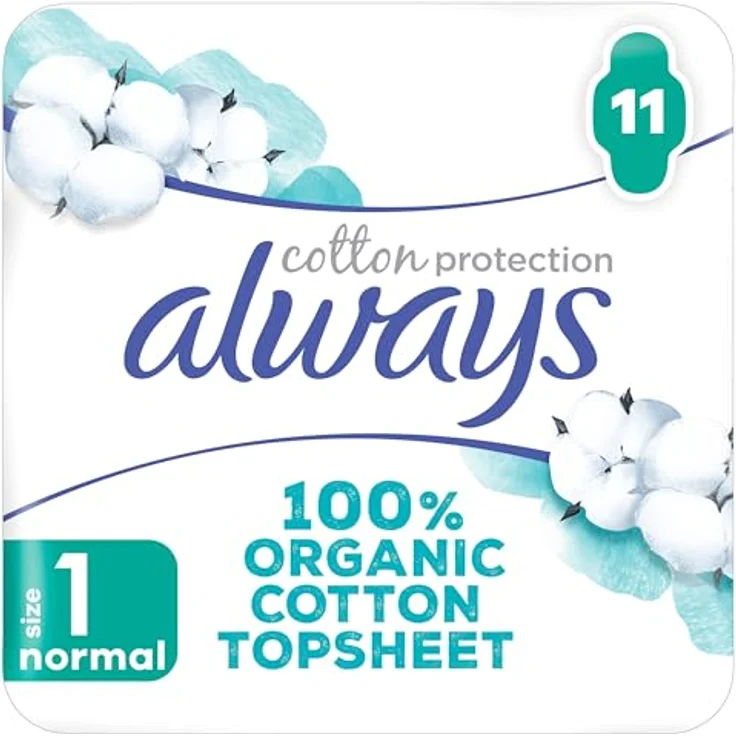 Always Cotton Protection Ultra Damenbinden mit Flügeln, 100% Bio-Baumwolle, 11 Stück – Bild 1