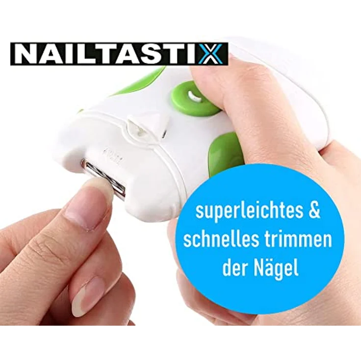 Nailtastix Nageltrimmer Nagelschere Nagelschneider Nagel Fräse Feile elektrisch – Bild 2