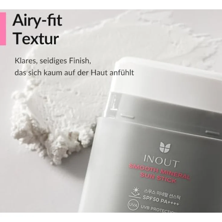 Mizon Inout Smooth Mineral Sun Stick SPF50 PA++++, Sonnencreme für empfindliche Haut mit Hyaluronsäure und Kamelienkernöl, 26g – Bild 3