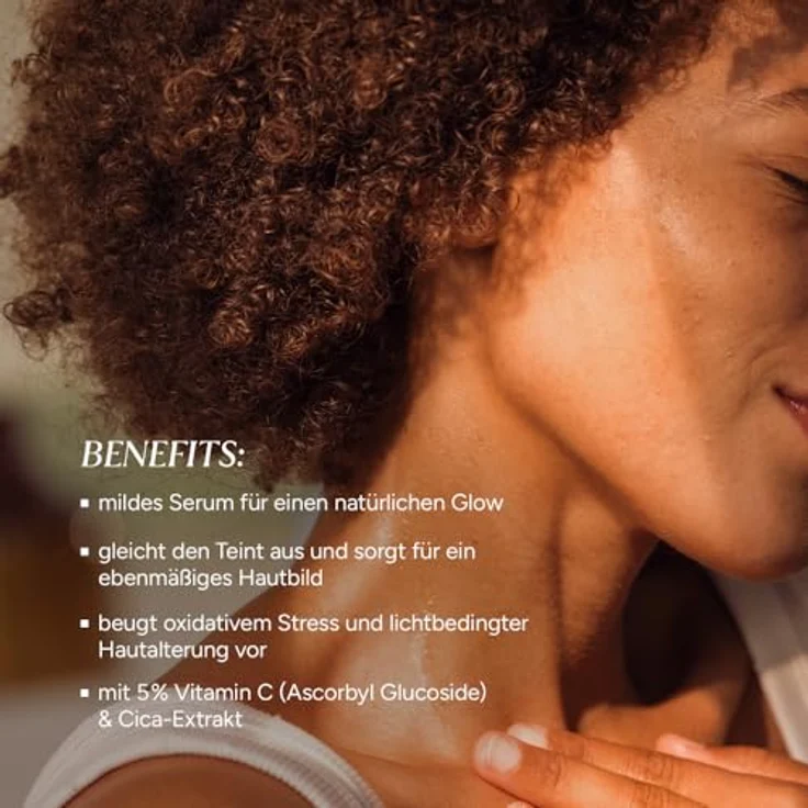 Junglück Vitamin C Sensitiv Serum, 30 ml Gesichtsserum mit 5% Vitamin C und Cica-Extrakt, Weiss – Bild 3
