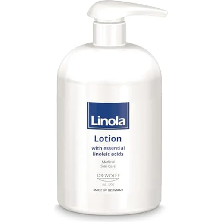 Linola Hautmilch - 500 ml im Spender | Körperlotion für trockene, beanspruchte und zu Neurodermitis neigende Haut, medizinische Hautpflege, dermatologisch getestet – Bild 1