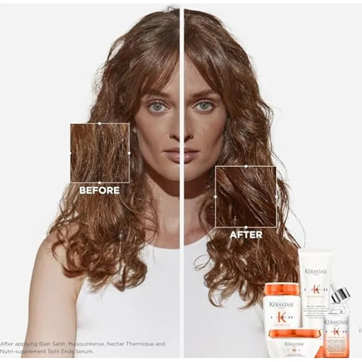 Kérastase Nutritive, Bain Satin Hydrating Shampoo, 250 ml, für normales bis leicht trockenes Haar, Feuchtigkeitsspendend und revitalisierend, ohne Parabene – Bild 4