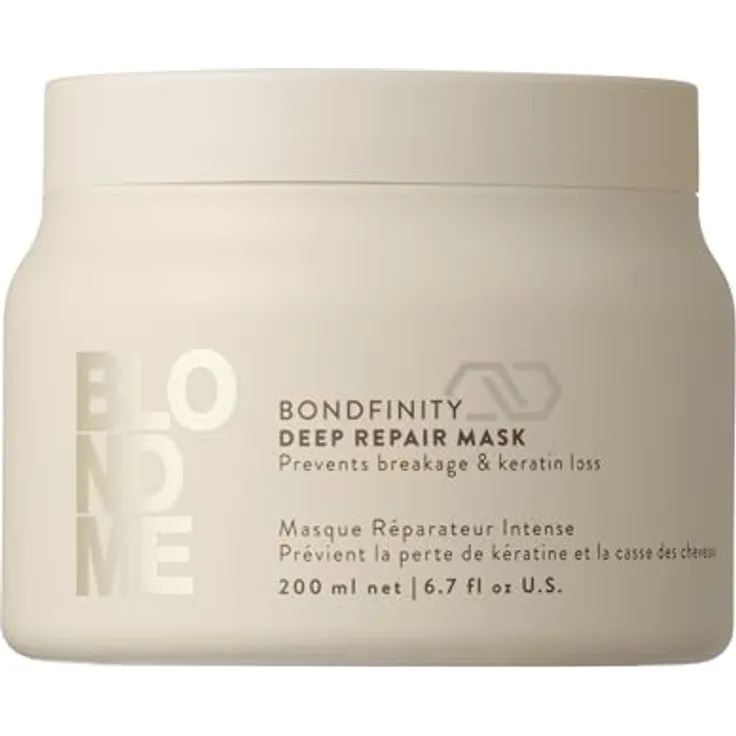 Schwarzkopf Professional BLONDME Bondfinity Deep Repair Mask Haarmaske Stärkende Haarpflege 200 ml, Glättet Und Schützt Poröses Haar, Hydratisierend Und Weichmachend