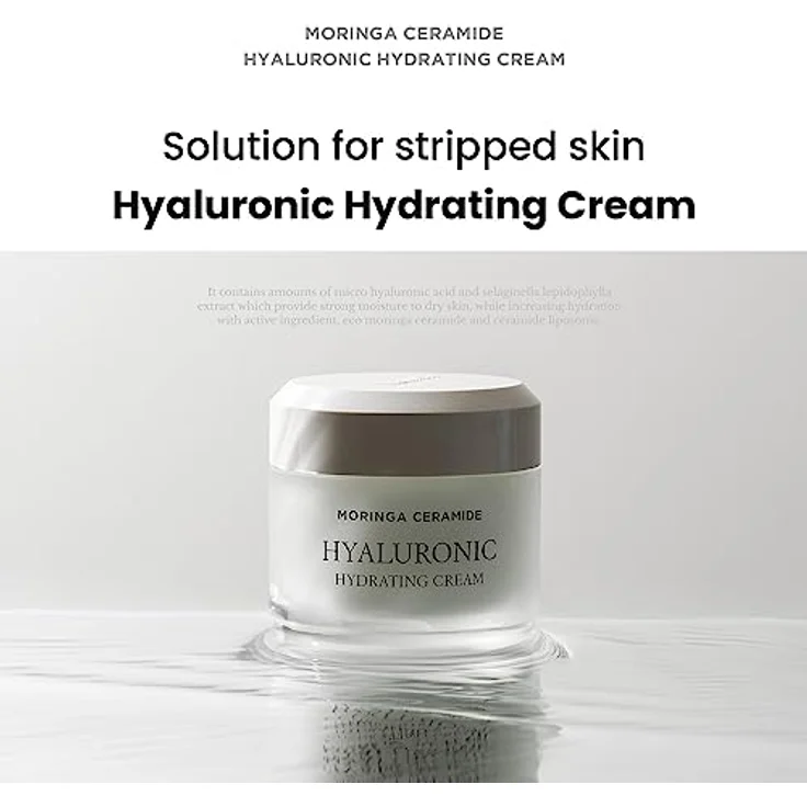 HEIMISH Moringa Ceramide Hyaluronic Hydrating Cream, 50ml - Feuchtigkeitsspendende Gesichtscreme mit SPF 30 und Gel-Creme-Textur – Bild 2