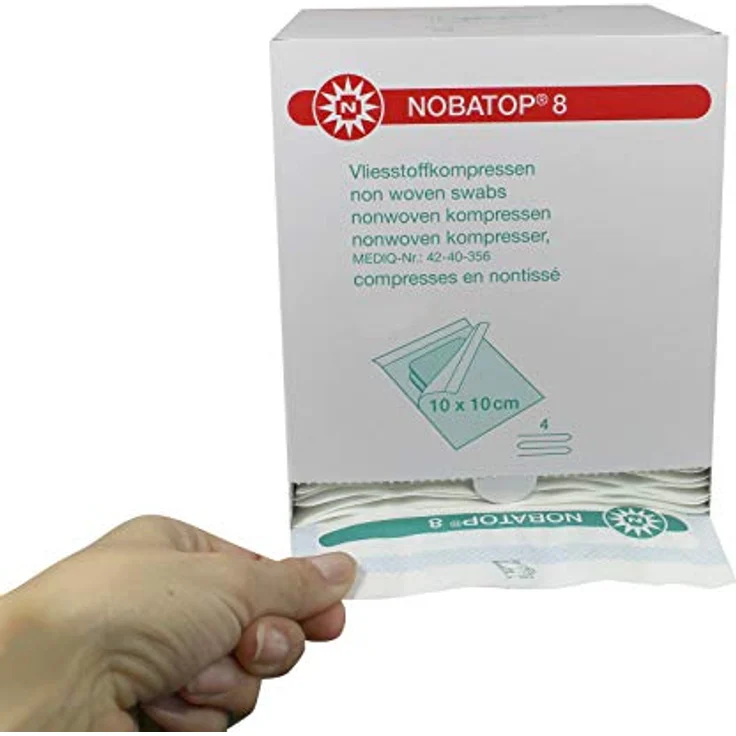 Noba Nobatop 8 sterile Vliesstoffkompressen 4 - fach 50 x 2 Stück 10 x 10 cm – Bild 7