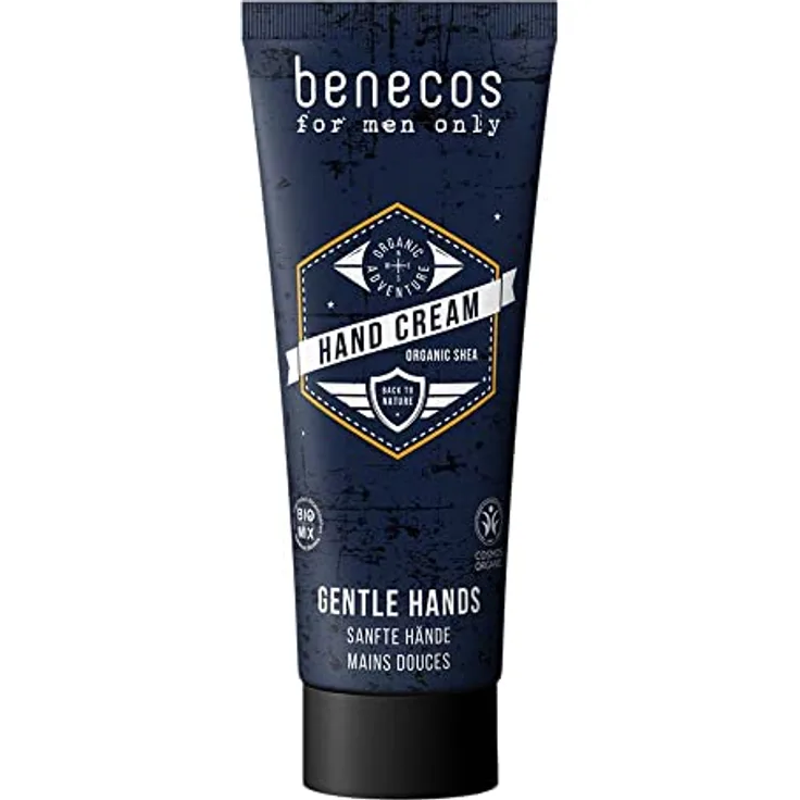benecos Handcreme for men only, 100ml mit Bio Sheabutter und Bio Lavaninöl, dermatologisch getestet