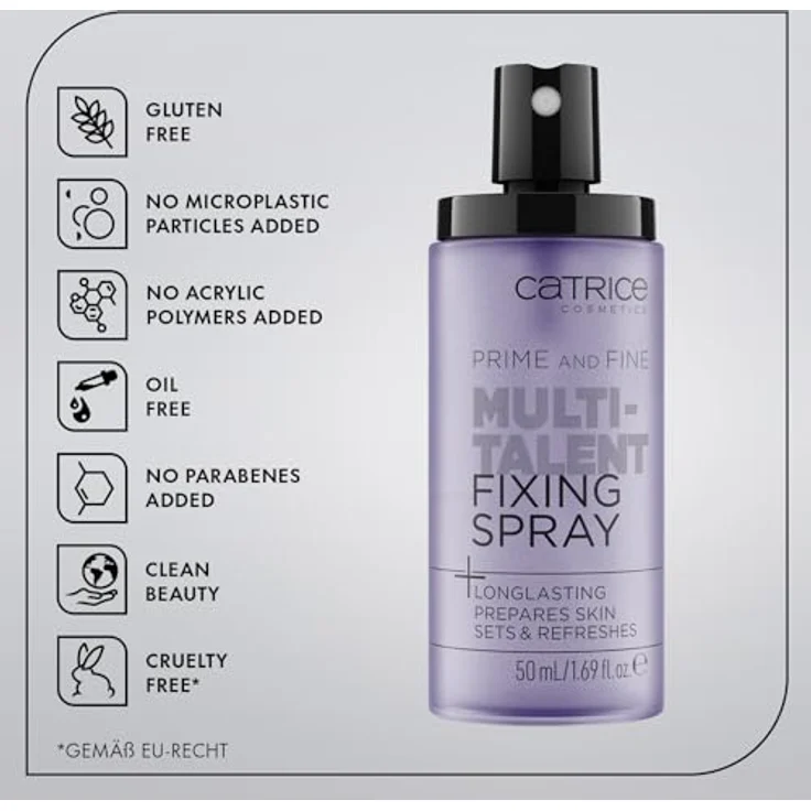 Catrice Grundierung / Primer Catrice Grundierung / Primer Prime And Fine Multitalent Fixing Spray Gesichtsspray 50 ml – Bild 8
