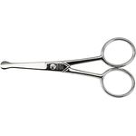 nippes Solingen Professionelle Herrenschere aus gehärteten Stahl | 10 cm | Ideal für Augenbrauen, Nasen- oder Ohrenhaare | Gebogene Klinge und Sicherheitsspitzen | Qualität aus Solingen