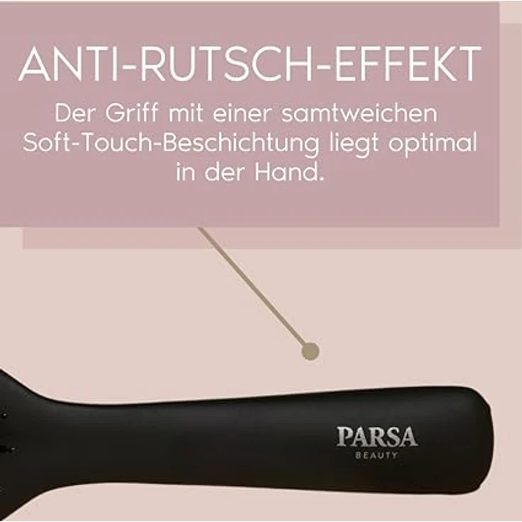 PARSA Beauty Professional Wirkstoffbürste Keratin + Biotin (Haarbürste groß/oval) - Haarbürste zum Glätten und Pflegen für langes und lockiges Haar - Mischborsten aus Wildschwein- und Nylonborsten - 28,4 x 7,2 x 4,4 cm – Bild 5