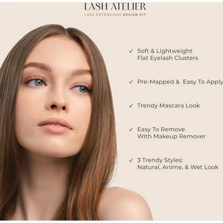 KISS Lash Atelier Design Kit, buschige Klebewimpern mit schnelltrocknendem Kleber, 1 St. – Bild 7