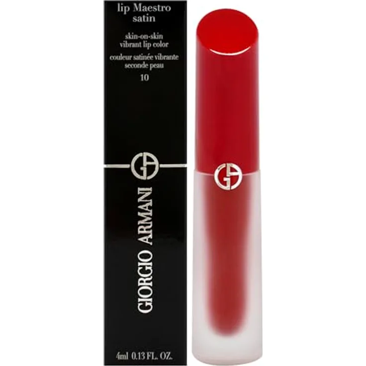 Armani Lip Maestro Satin, Hochpigmentierter Lippenstift mit samtigem matten Finish und pflegender Formel, 4 ml