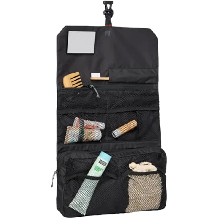 Vaude WashBag M, Kulturbeutel schwarz aus 100% Polyester, 34 cm x 5 cm x 19 cm – Bild 5