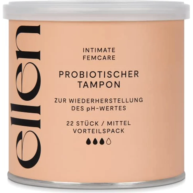 ellen® Probiotische Tampons Normal, 22 Stück - Tampons mit Milchsäurebakterien für vaginale Gesundheit, chlorfrei gebleicht – Bild 3