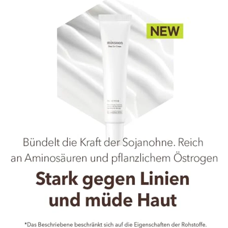 mixsoon Bean Augencreme 20ml / 0.67fl oz - nährstoffreiche, feuchtigkeitsspendende Augenpflege mit Chrysanthemum-Callus-Extrakt – Bild 3