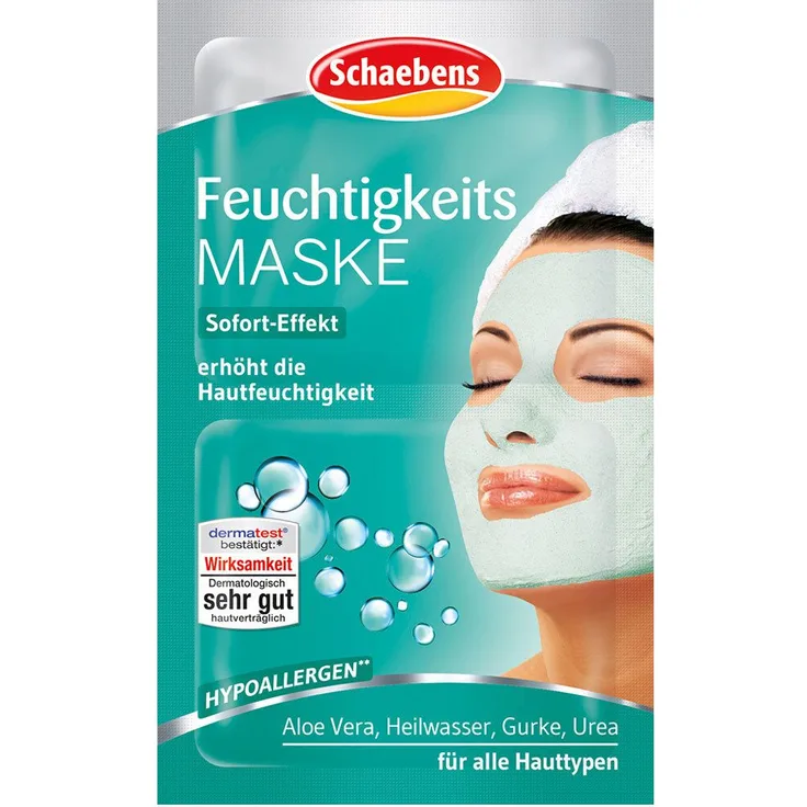 Schaebens Feuchtigkeits Maske 2x5 ml, Gesichtsmaske für alle Hauttypen, erhöht die Hautfeuchtigkeit