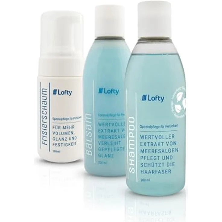 Lofty Pflege-Set 4 Perücken-Shampoo Perücken-Balsam Frisierschaum für Perücken-Pflege Kunstfaser – Bild 2