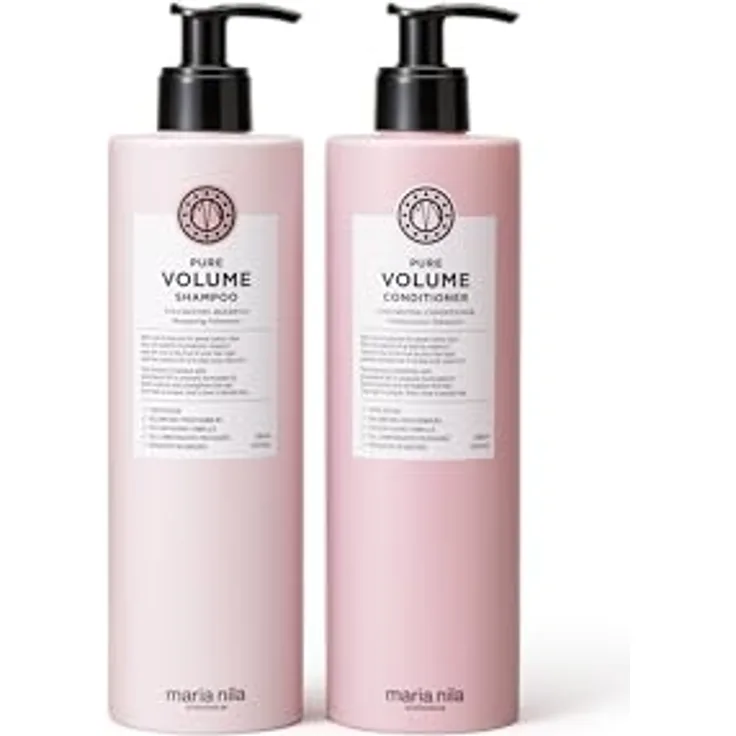 Maria Nila Pure Volume Shampoo & Conditioner Set, Vitamin B5 für Volumen bei dünnem Haar, 100% vegan & sulfat-/parabenfrei, 2 x 500 ml