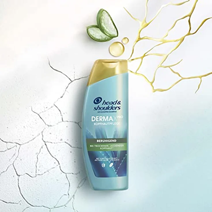 Head & Shoulders DERMAXPRO Beruhigendes Anti-Schuppen Shampoo für trockene, juckende Kopfhaut, 2x250 ml - mit Pirocton Olamin, Kaktus-Extrakt und Aloe-Vera – Bild 2