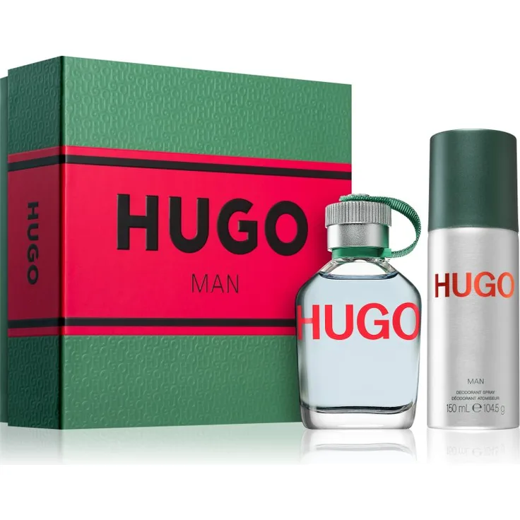 Hugo Boss HUGO Man Geschenkset, Herren-Duftset mit Eau de Toilette 75 ml und Deodorant Spray 150 ml