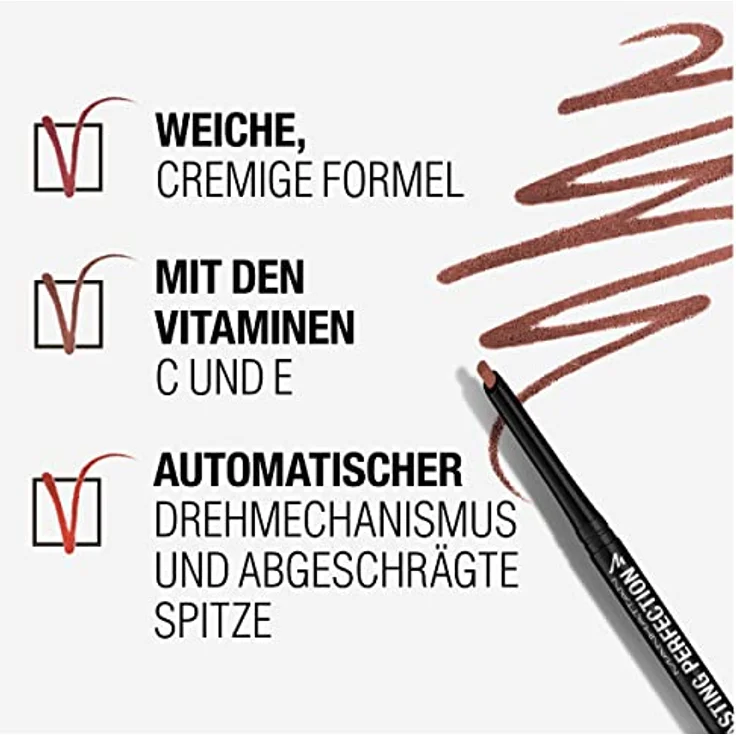 Manhattan Lasting Perfection Lipliner, Fb. 59 G Spice, langanhaltender und deckender Konturenstift, 2 g – Bild 3