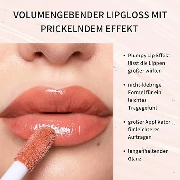 Fleeky Plumpy Lipgloss Toffee Brown, Volumen- und Glanzgeber für geschmeidige Lippen, 5 ml – Bild 4