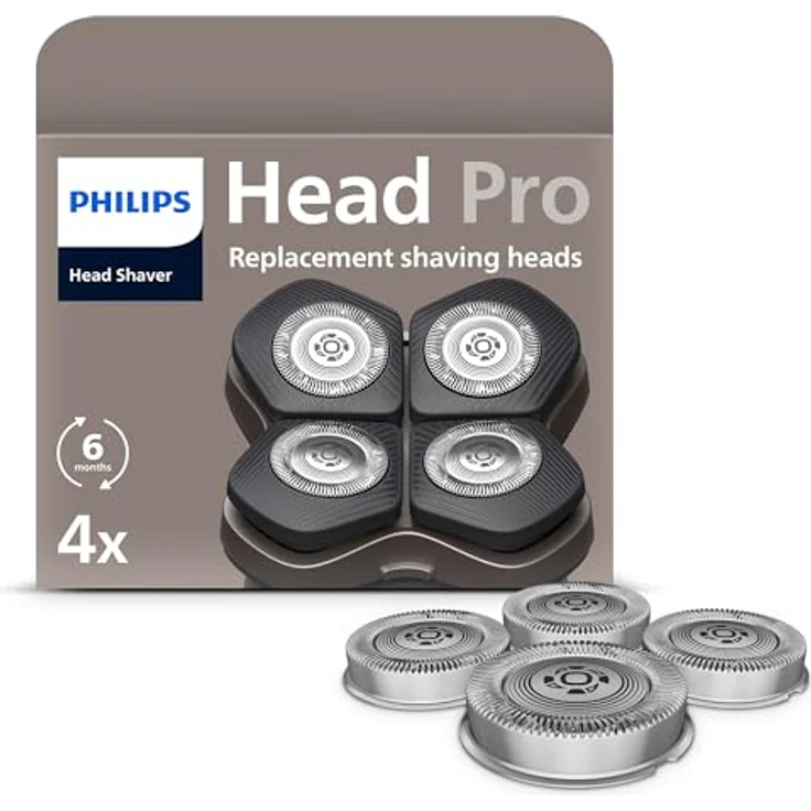 Philips HS740 Blade Refill HS740/15, Elektrische Ersatz-Scherköpfe, 4er Pack, Silber, schwedischer Edelstahl, selbstschärfend, für Philips Head Shaver Pro Serien 5000/7000/9000 – Bild 1